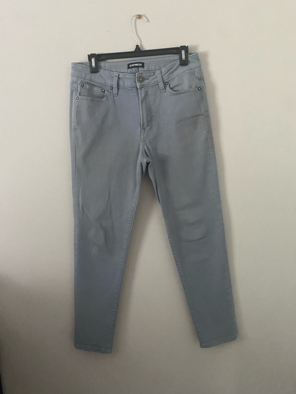 Express Men’s Skinny Jeans in Light Gray-Blue